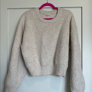 Large Z Supply Cropped Beige Sweater
